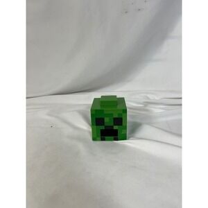 Minecraft Creeper Face Green Plastic Storage Cube Hinged Lid Collectible Toy